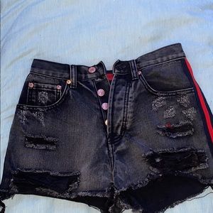Black jean shorts